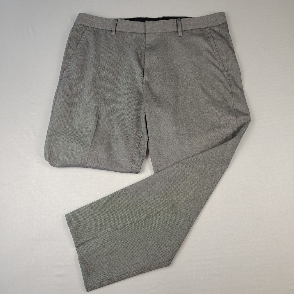Bonobos Friday Pants Men's 34x32 Gray Stretch Cotton Chino Flat Front